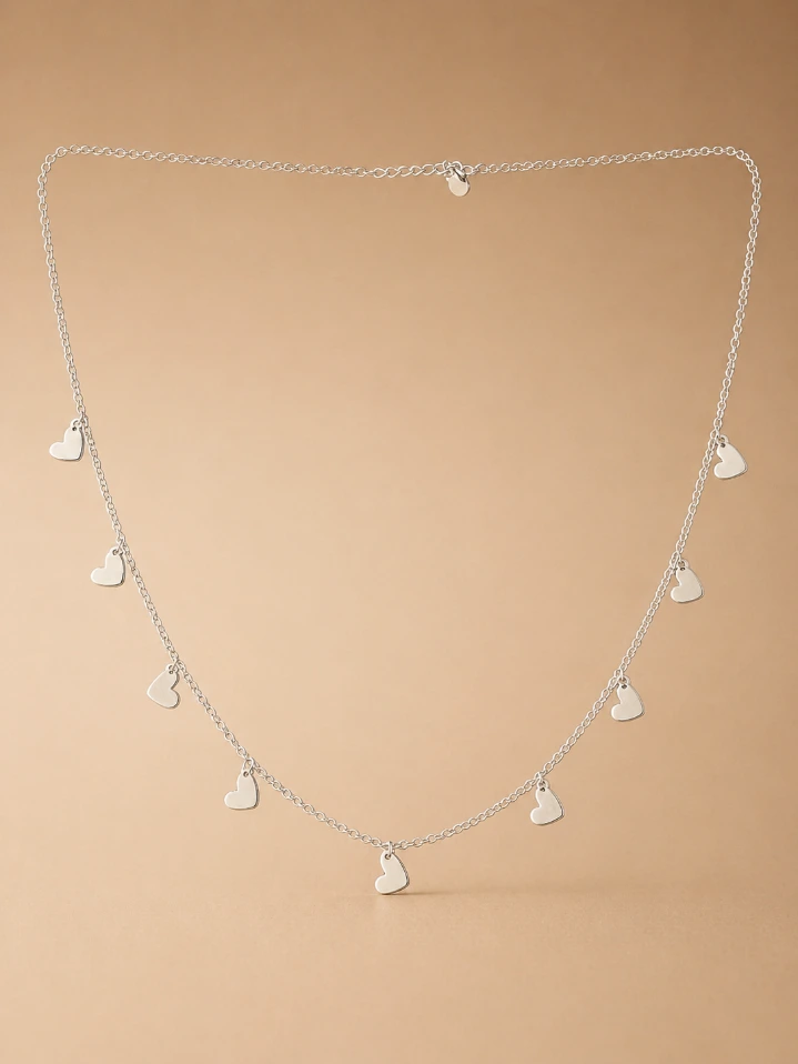 Sterling Silver Heart Charms Necklace – Everyday Luxury Chain