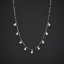 Heart Charms Silver Necklace for Women
