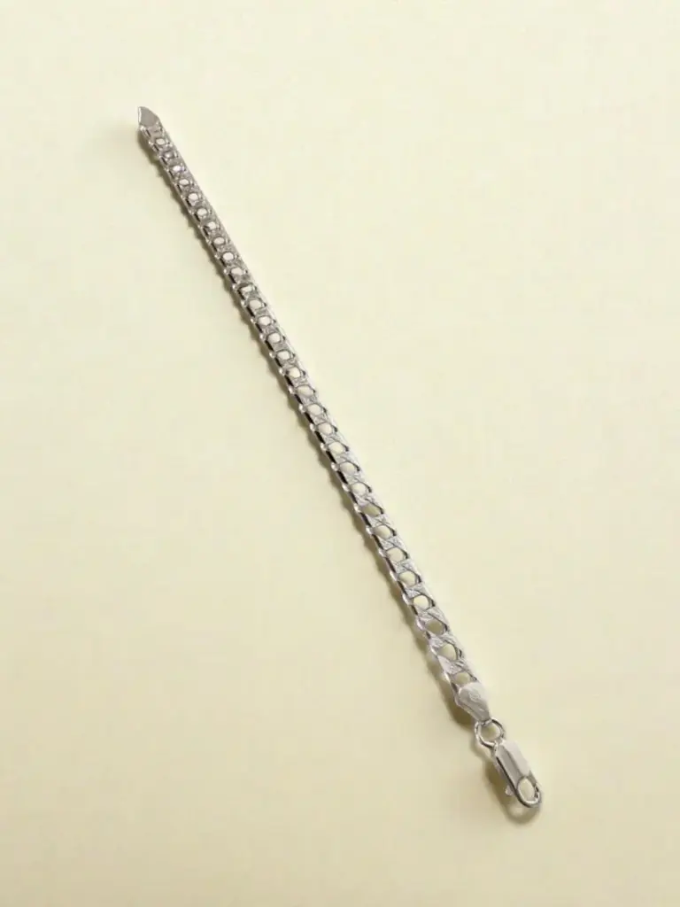 Classic Men’s Italian Silver Bracelet – Sleek Curb Chain Look