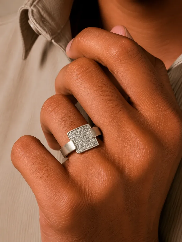 Matte Square Ring for Men