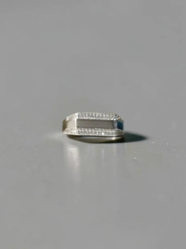 Silver Luxury Mens Diamond Rings — Modern Bold Finish