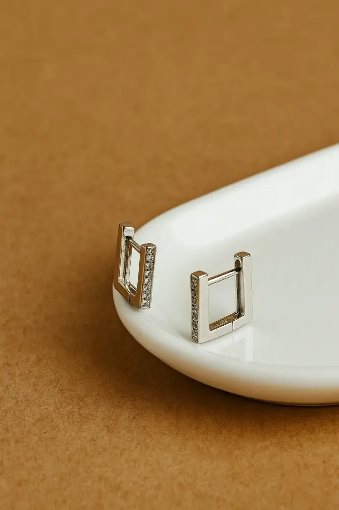 925 Silver Sleek Square Bali for Woman