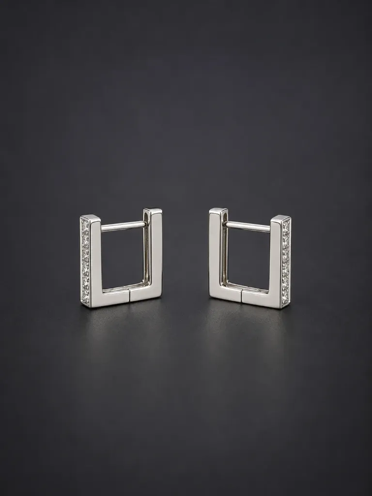 Square CZ Bali Earrings for Women