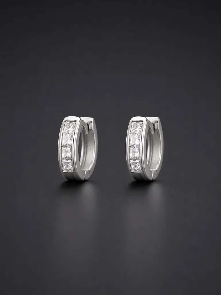 Princess Stone Silver Bali Earrings