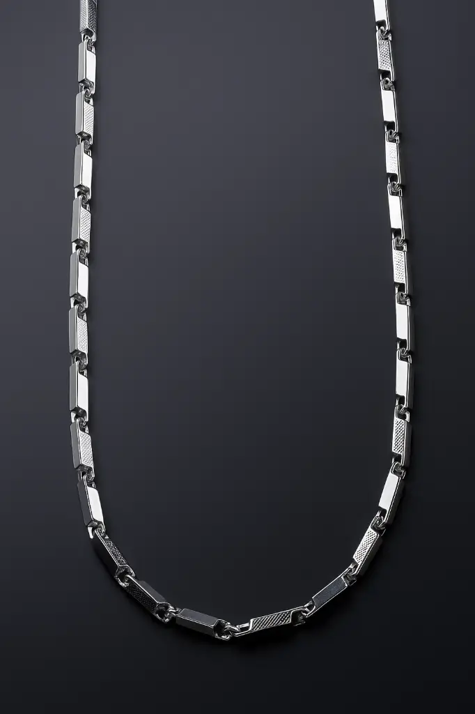 Flat Bar Silver Chain for Men