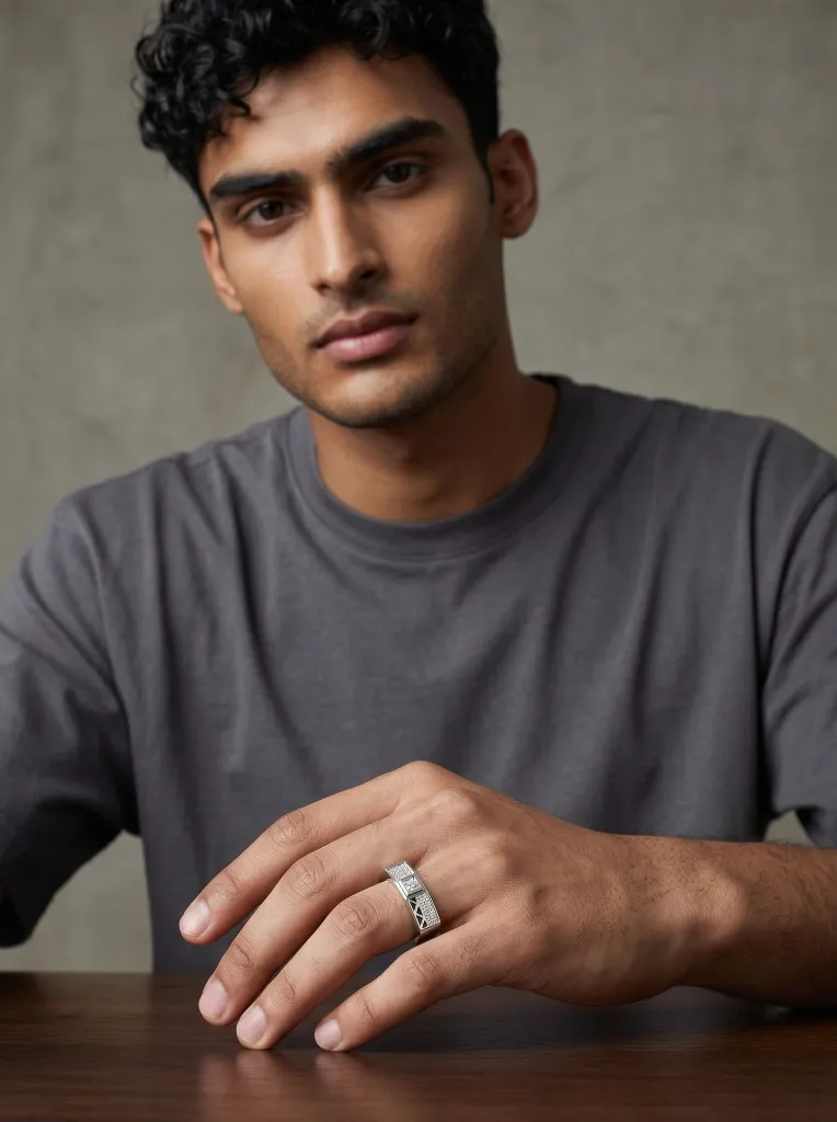 Flat Top Diamond Ring for Men