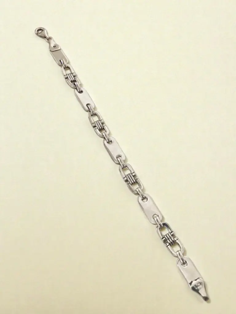 Modern Edge Men's Italy Silver Bracelet –Minimal Power Style