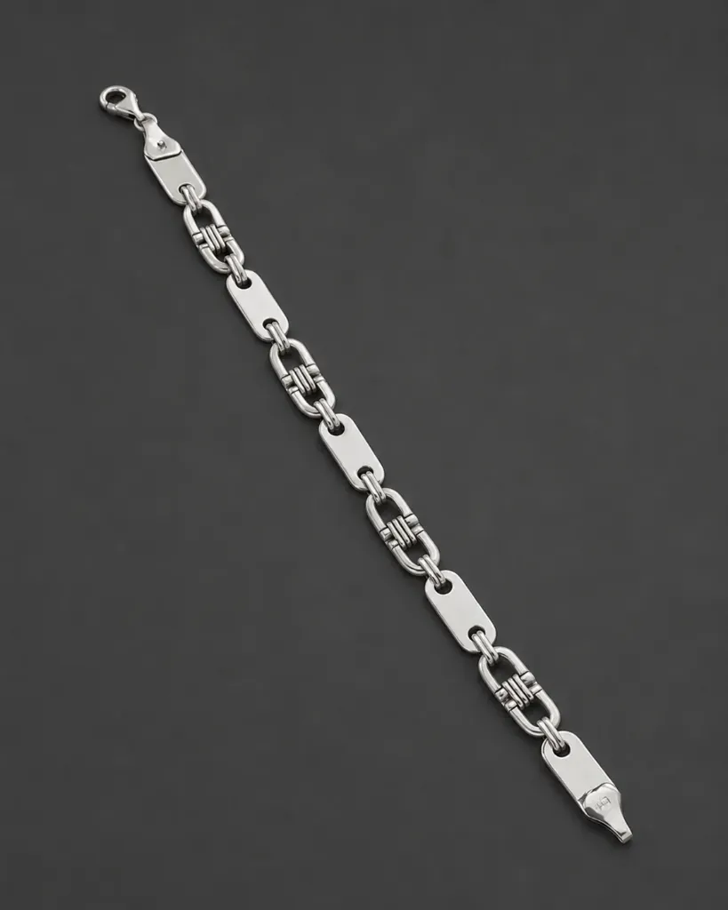 Geometric Bar Link Bracelet for Men