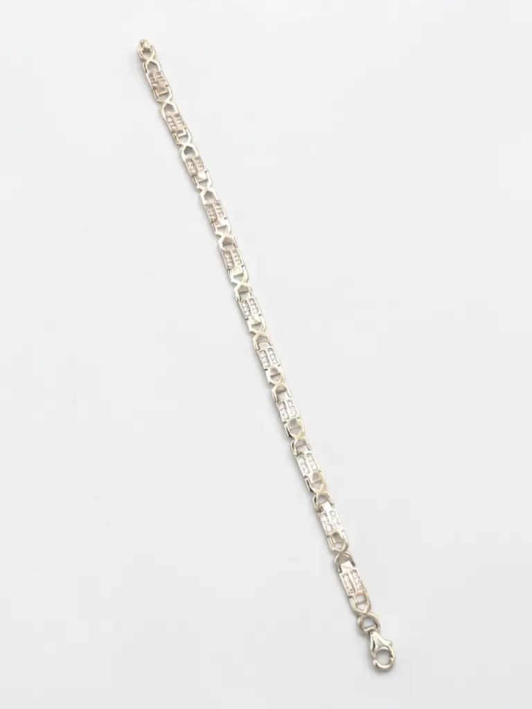 Silver Square Link Bracelet – Modern 925 Sterling Design