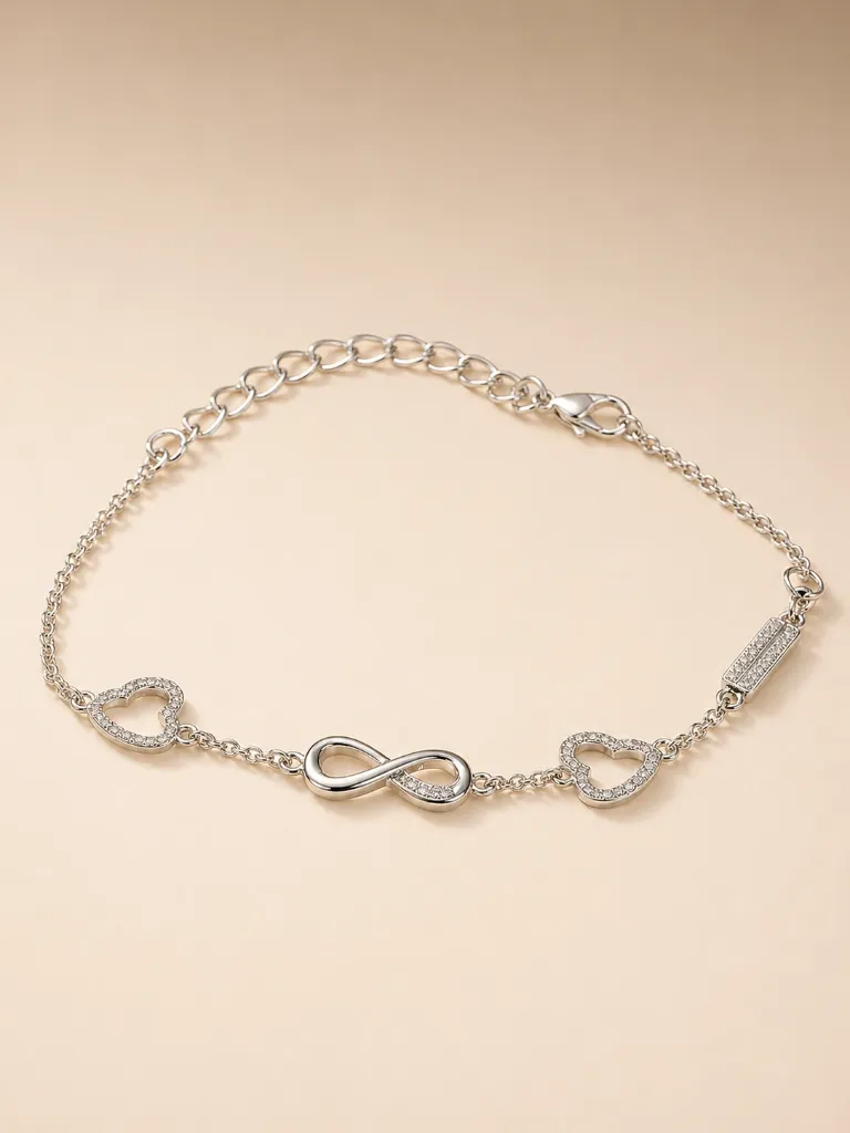 Infinity Heart Charm Bracelet for Women