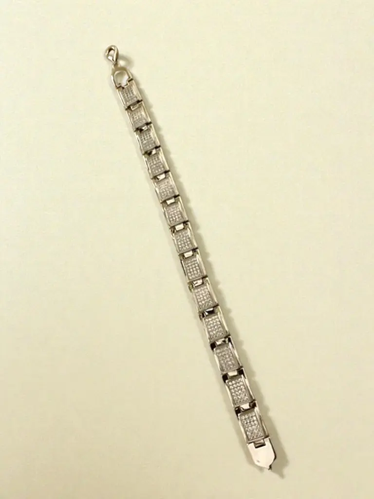 Solid Silver Men’s Bracelet in 925 Sterling Silver – Power Style