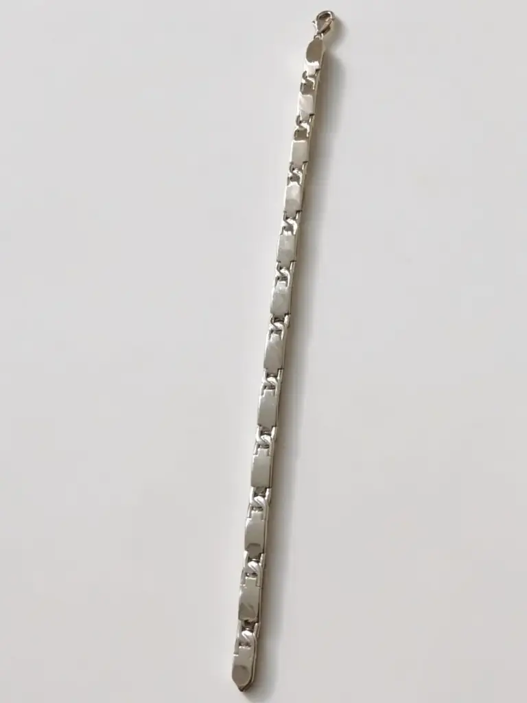 Mens Plain Silver Bracelet – Modern Edge Design