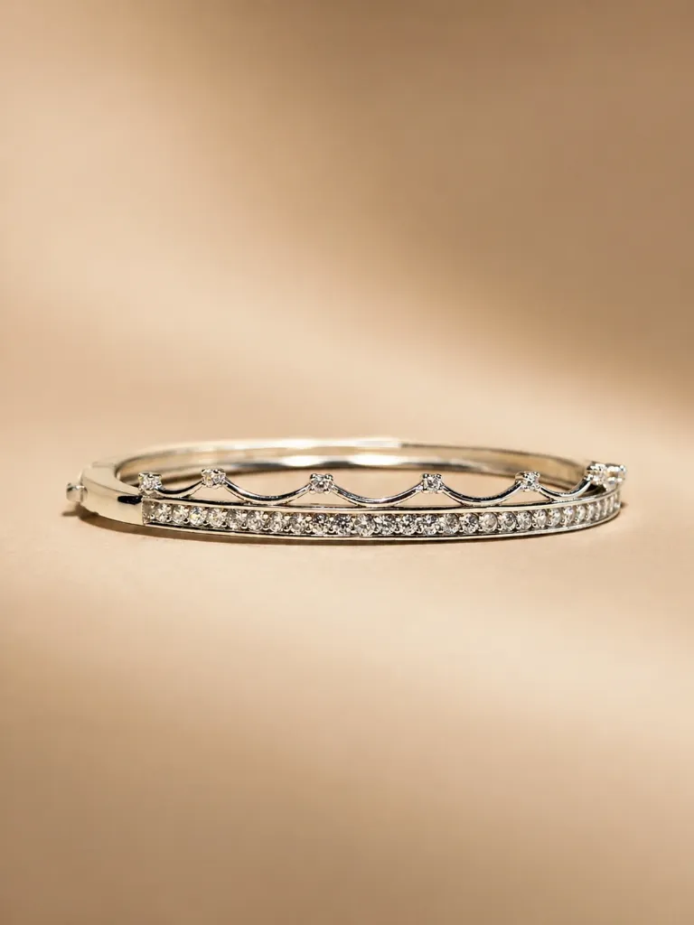 Fancy 925 Silver Kada for Woman – Elegant Crown Inspired