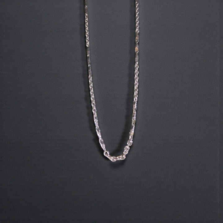 Diamond Cut Bar Silver Chain for Men