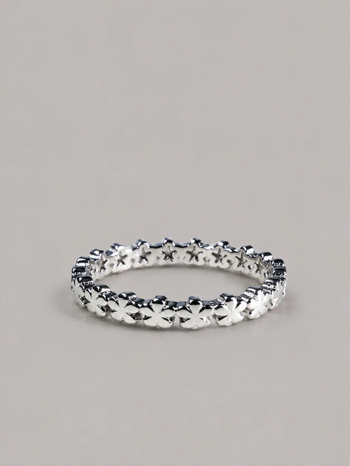Floral Inspired 925 Woman Silver Band (12 No.)
