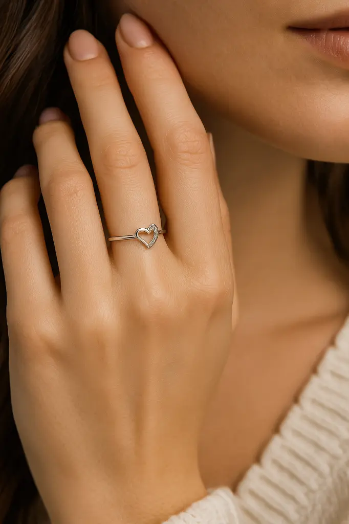Love Curve Silver Ring for Women