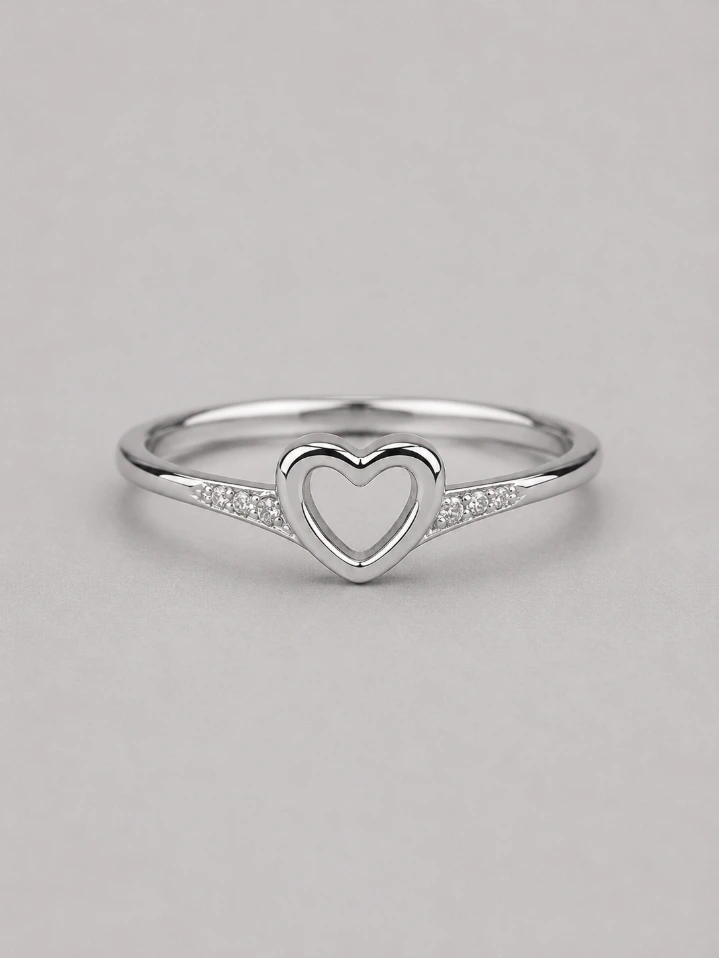 925 Silver Woman's Mini Heart Ring