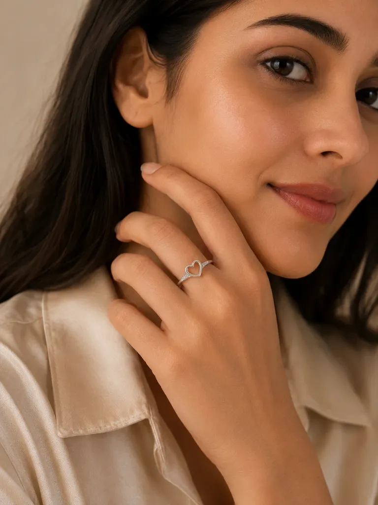 Mini Heart Silver Ring for Women