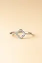 925 Silver Woman's Quatrefoil Sparkle Ring