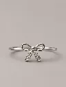 Delicate 925 Silver Woman's Bow Ring