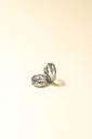 Diamond Pattern Silver Bali Earrings