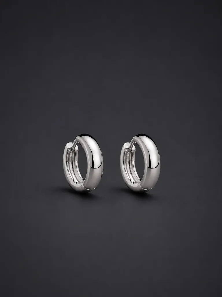 Plain Silver Bali Hoops for Men & Woman