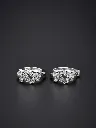 Floral Silver CZ Bali Earrings
