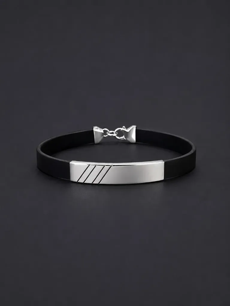 Black Silicone Bracelet for Men