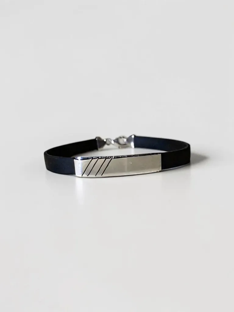 Black Silver Bracelet Men's – Minimal Italian Design