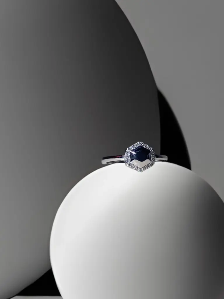 925 Silver Hexagon Ring for Woman