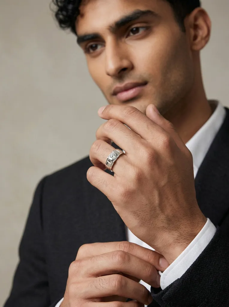 Italian Solitaire Ring for Men