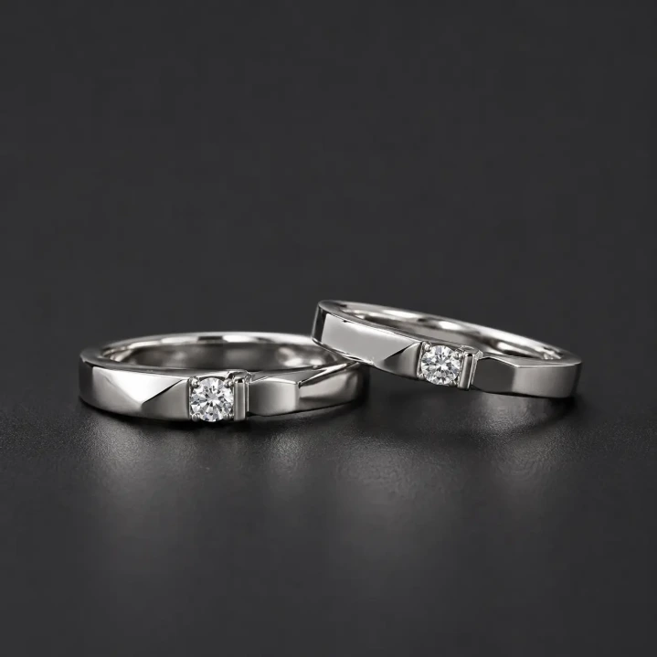 Italian Solitaire Couple Rings