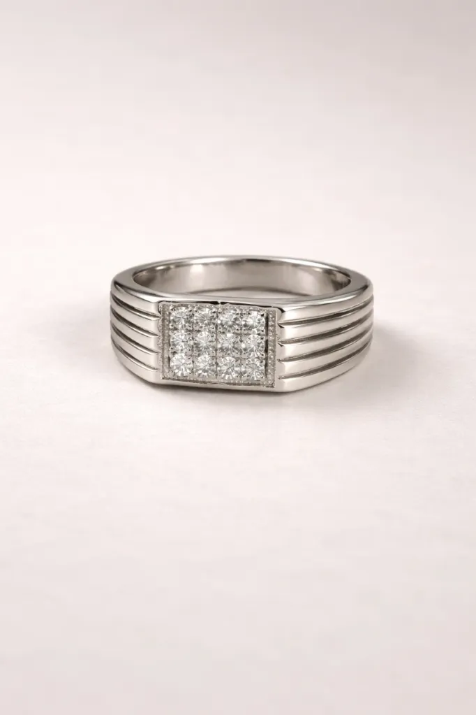 Silver Diamond Ring for Male – Bold Yet Refined