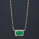 Emerald Pendant Chain for Women