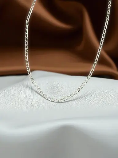 Men's Solid Link Chain in Sterling Silver