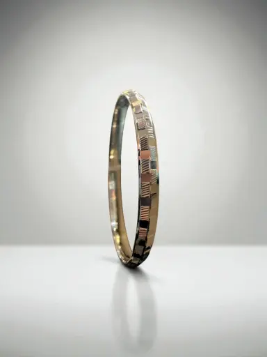 Men's 925 Silver Kada – Zigzag Texture, Stylish & Durable