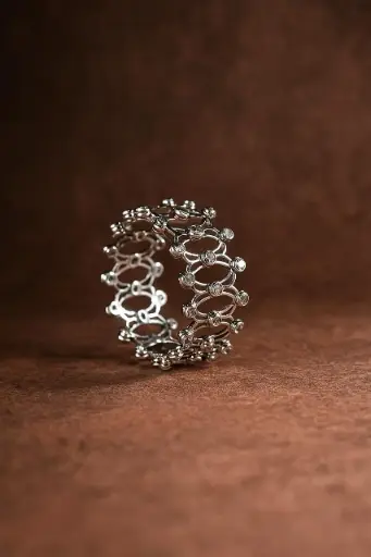 925 Silver Elegant Adjustable Ring & Woman Bracelet