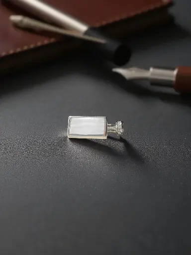 Plain Silver Wedding Ring Men – Bold Rectangular Design