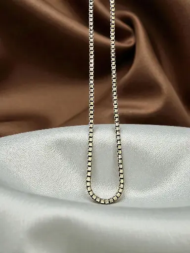 Imported Silver Oxidized Chain for Men – Round Box Design