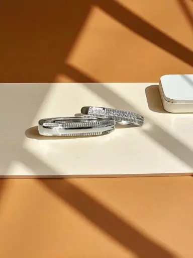 Textured Silver Bands for Couples